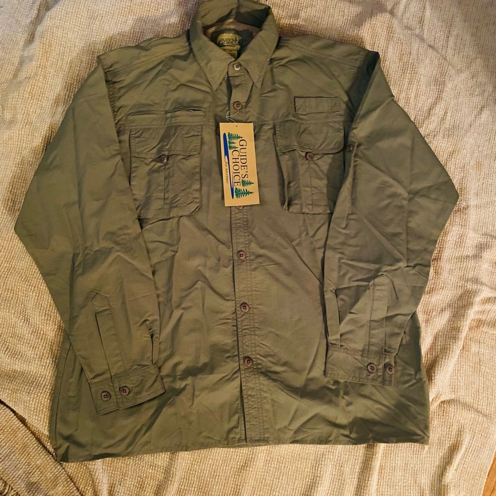 Guides Choice 	Long Sleeve Fisher Shirt NWT	Green 	XL